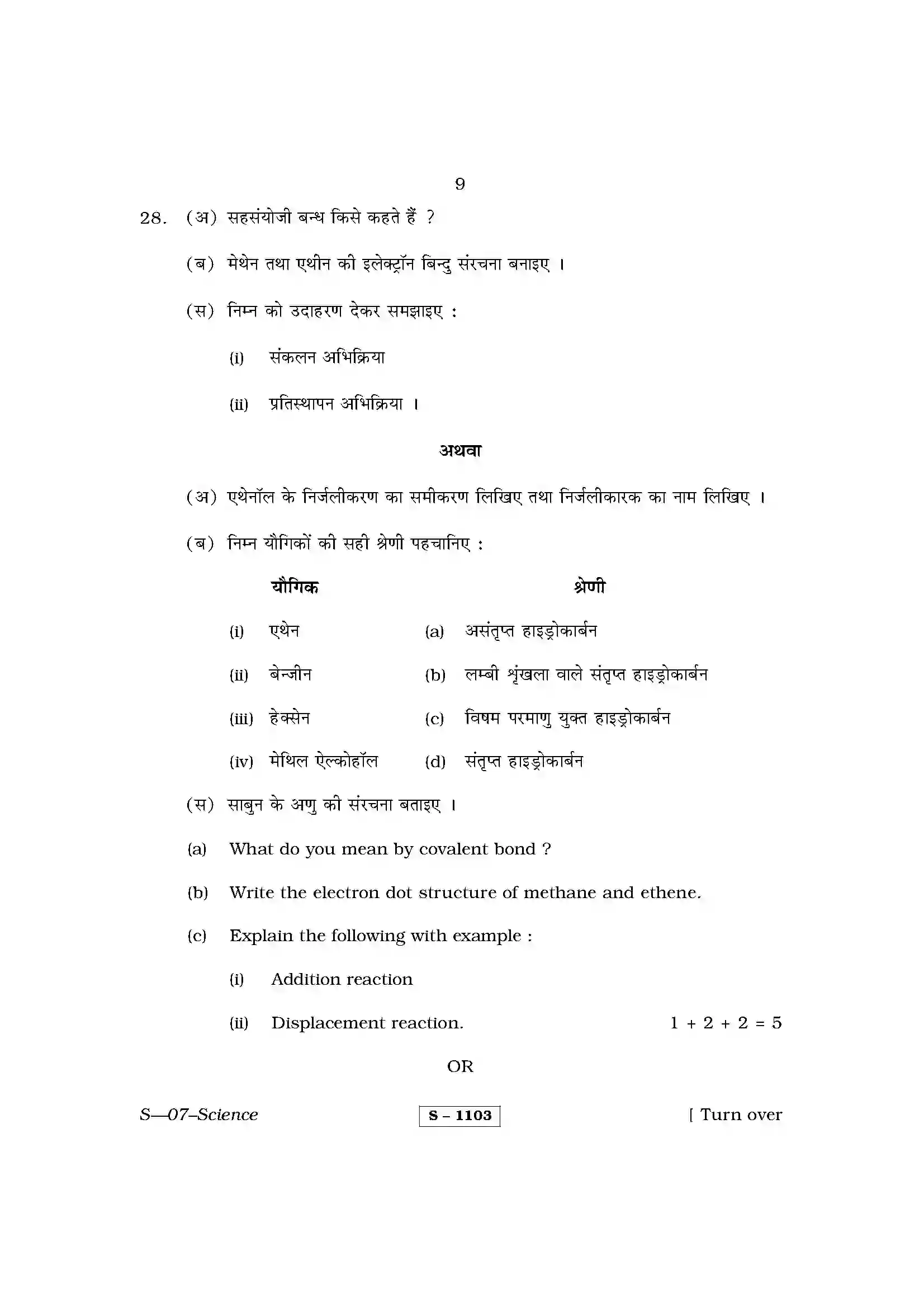 RBSE Class 10th 2014 Science-S-07-2014 Previous Year Paper 9