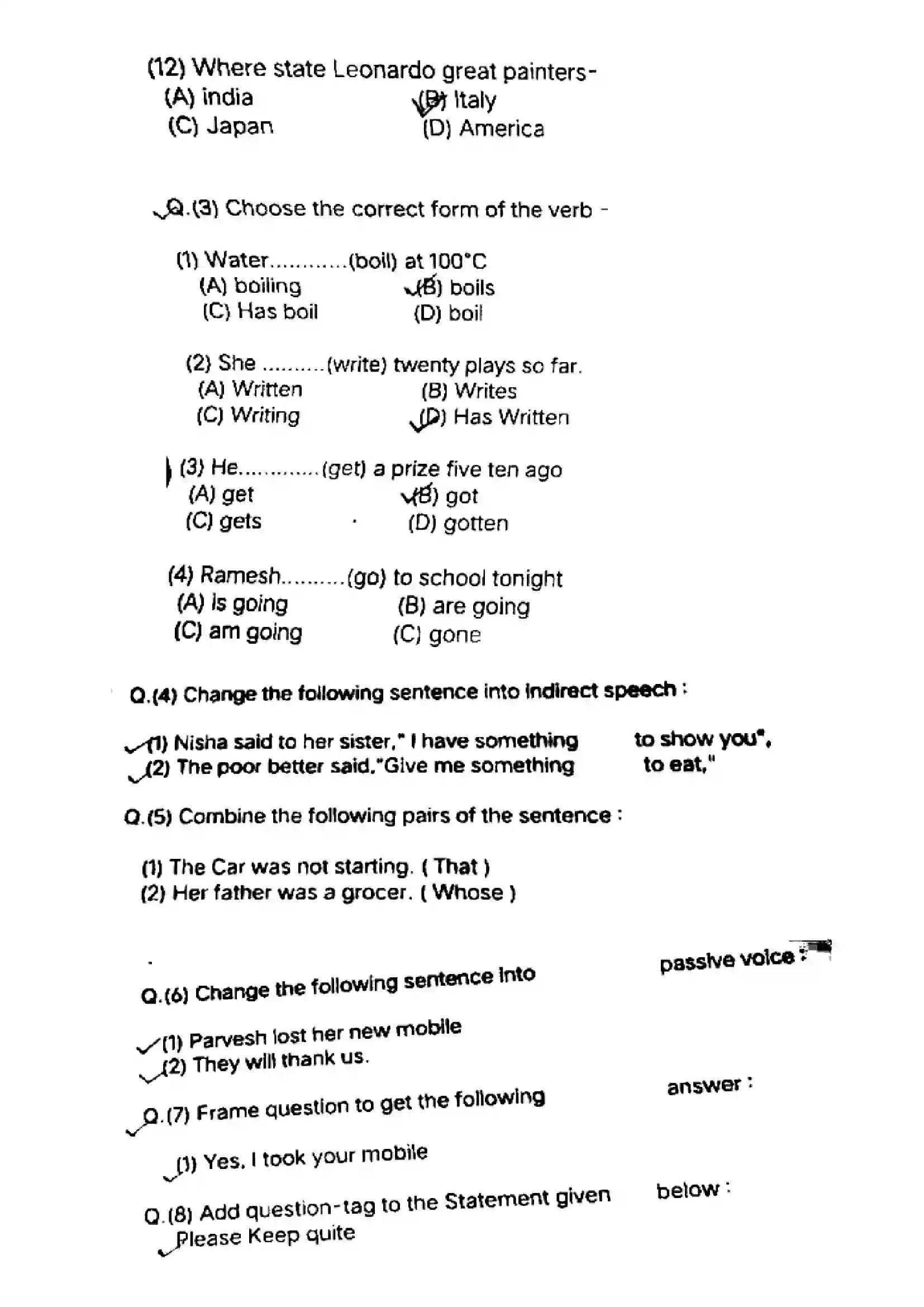 RBSE Class 10th 2022 English-S-02-V2-2022 Previous Year Paper 3