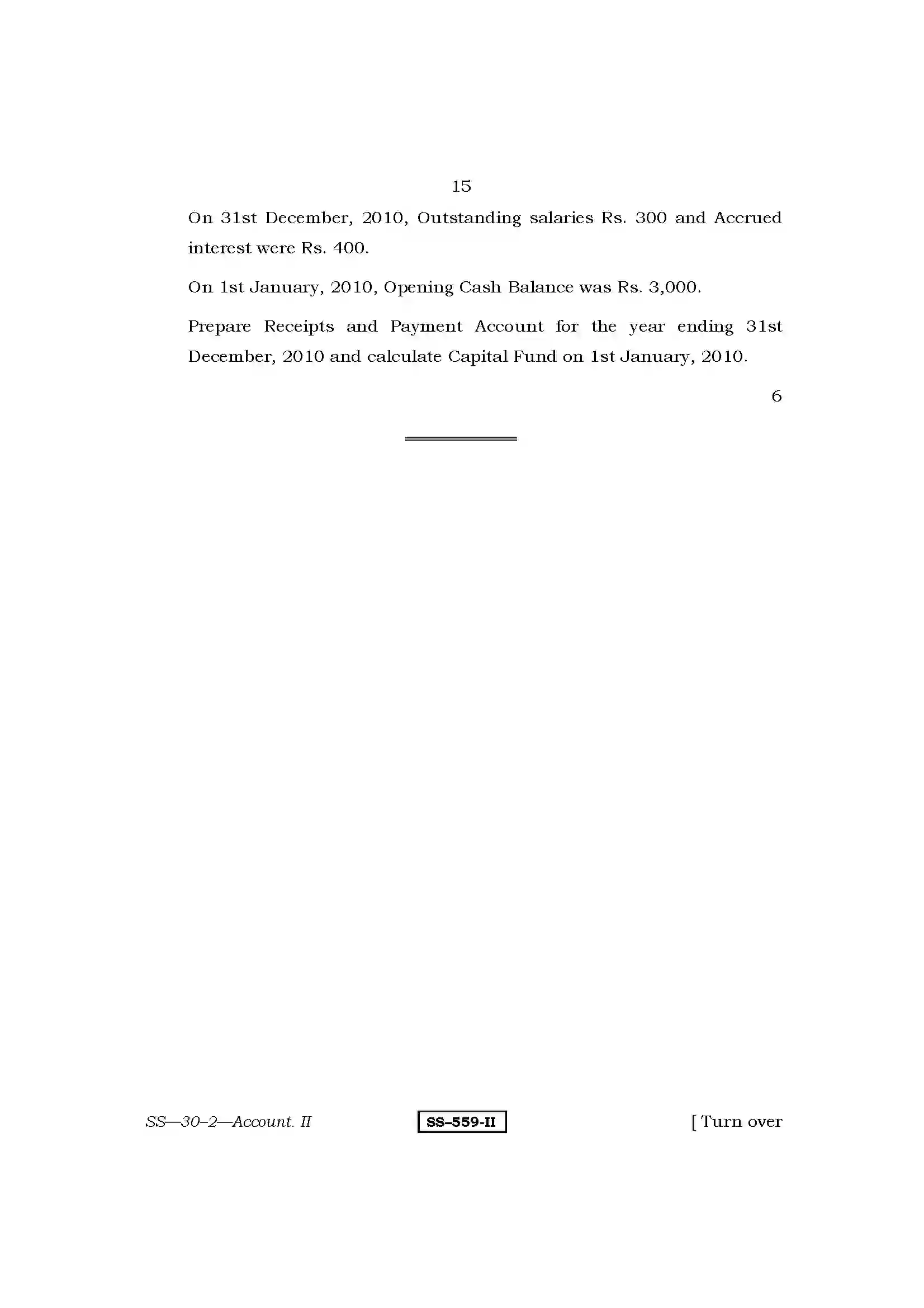 RBSE Class 12th 2011 Accountancy-SS-30-2-2011 Previous Year Paper 15