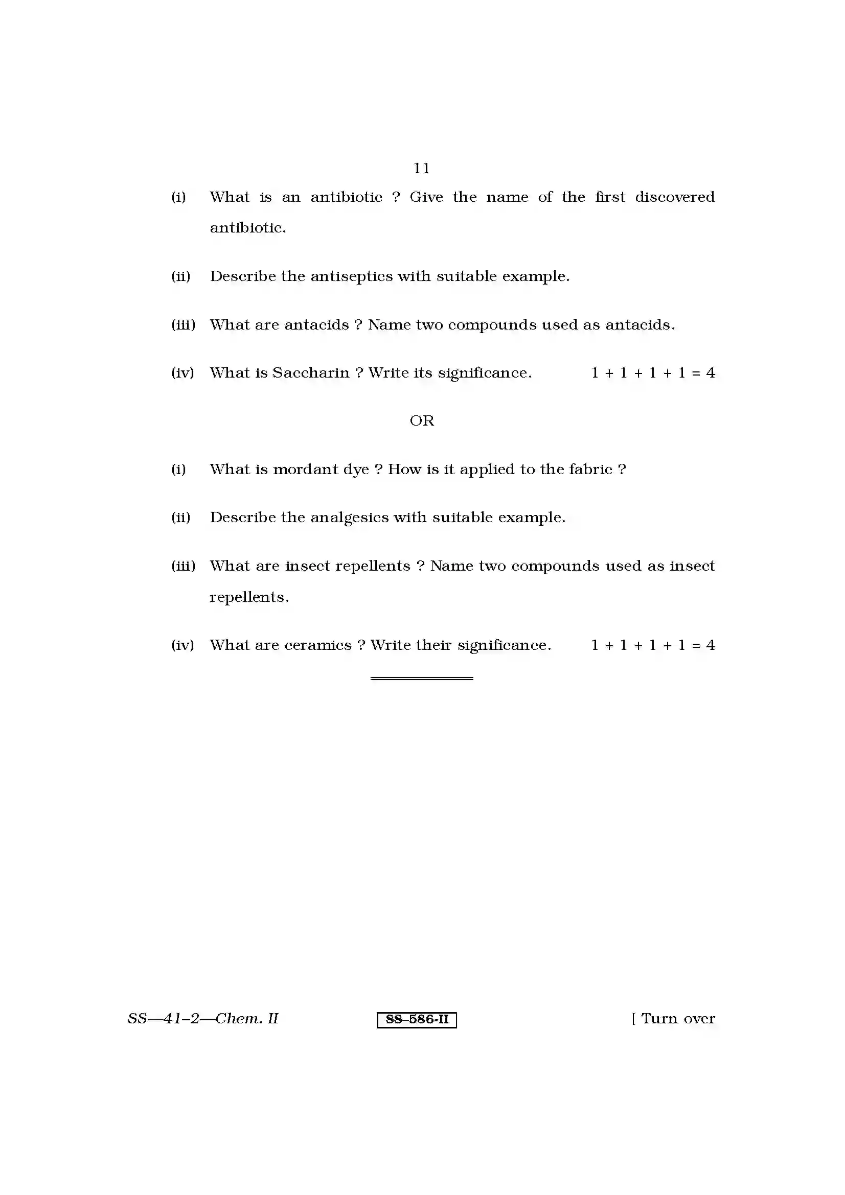 RBSE Class 12th 2011 Chemistry-SS-41-2-2011 Previous Year Paper 11