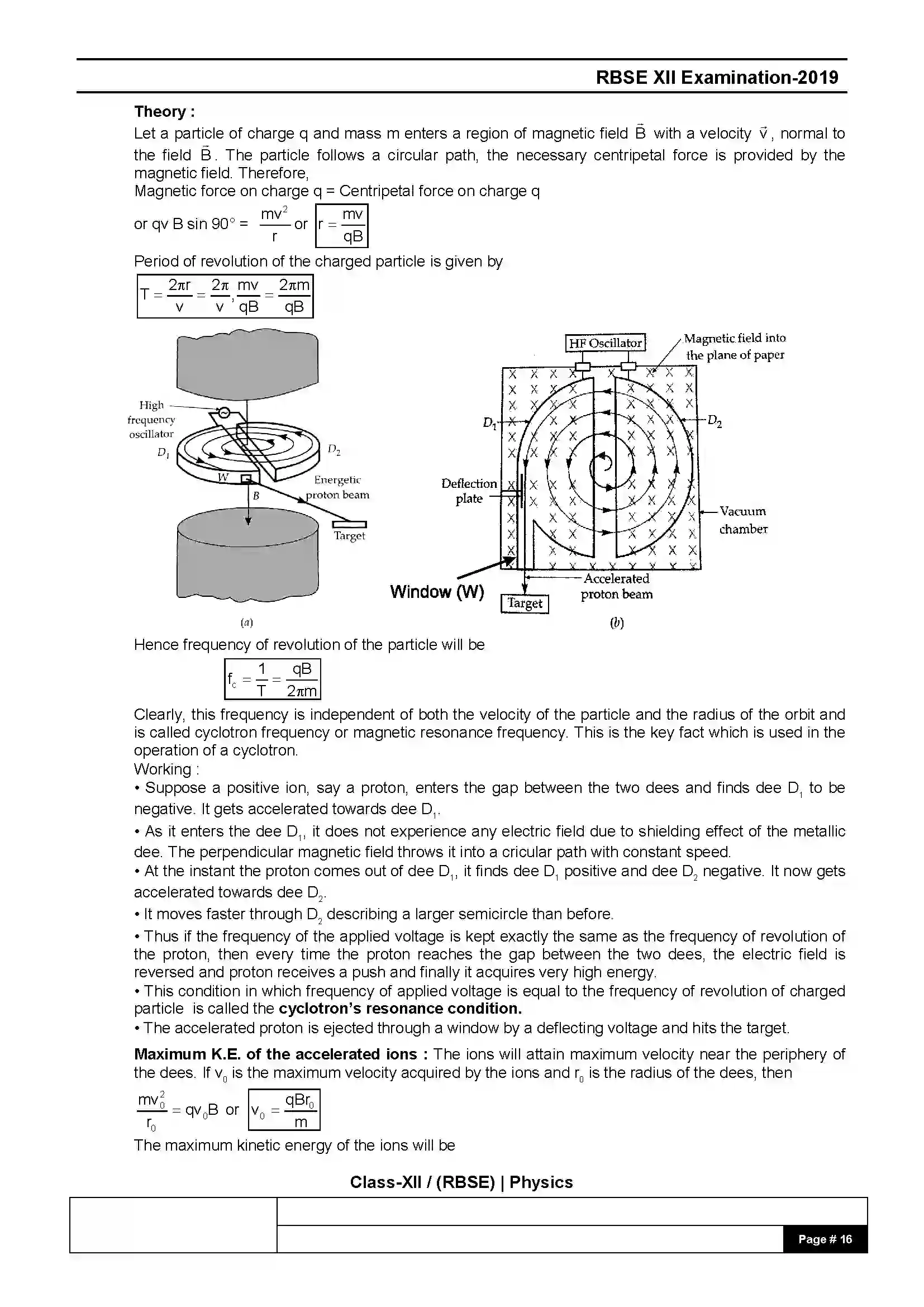 RBSE Class 12th 2019 Physics-SS-40-1-2019-With Solution Previous Year Paper 16