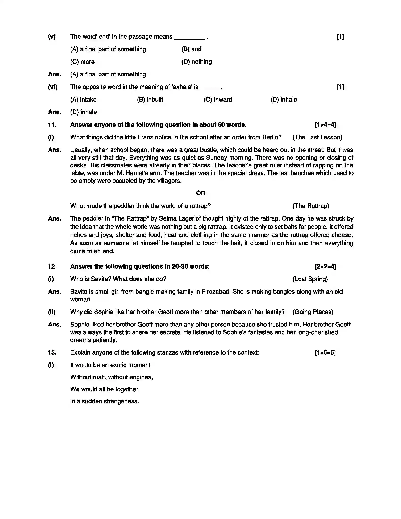 RBSE Class 12th 2024 English-SS-02-2024 Previous Year Paper 9
