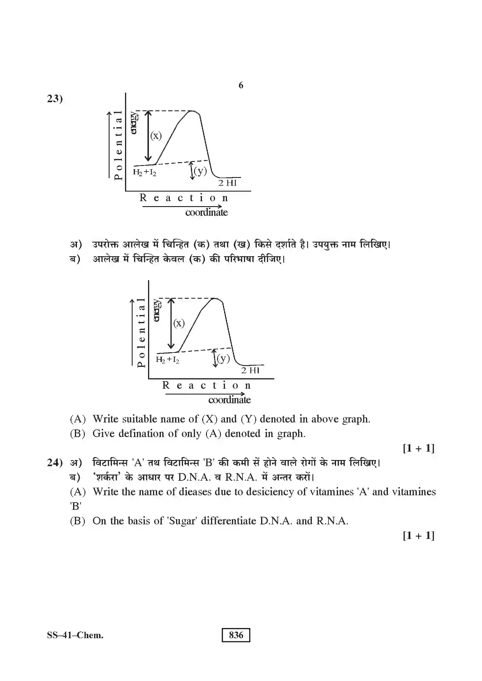 RBSE Class 12th 2020 Chemistry Model Papers Sample Paper 6