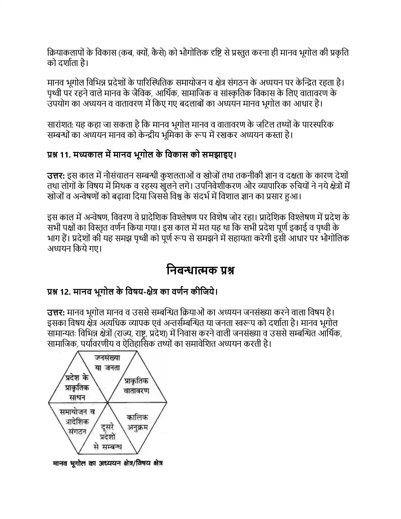 RBSE Class 12th भूगोल मानव भूगोल प्रकृति व विषय क्षेत्र Solution 3