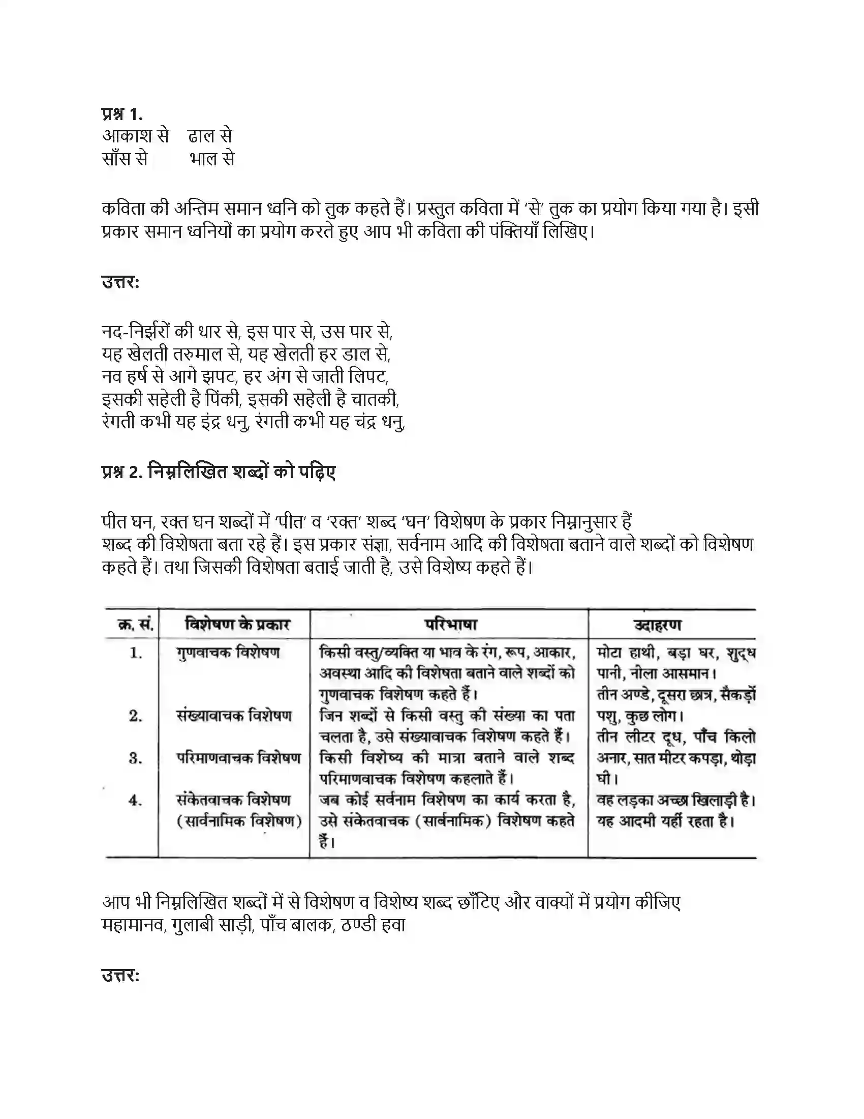 RBSE Class 6th हिंदी वर्षा समीर Solution 4