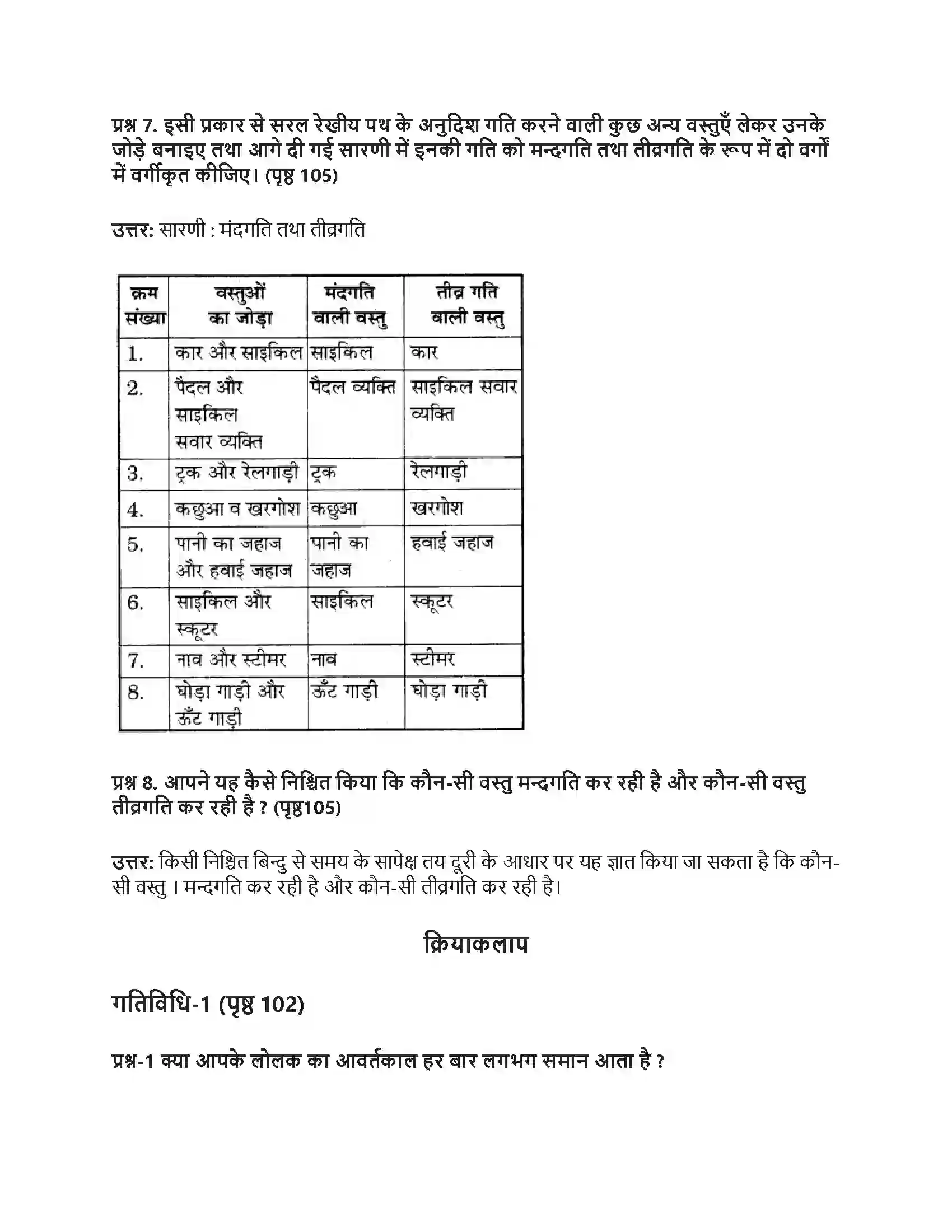 RBSE Class 7th विज्ञान समय एवं चाल Solution 6