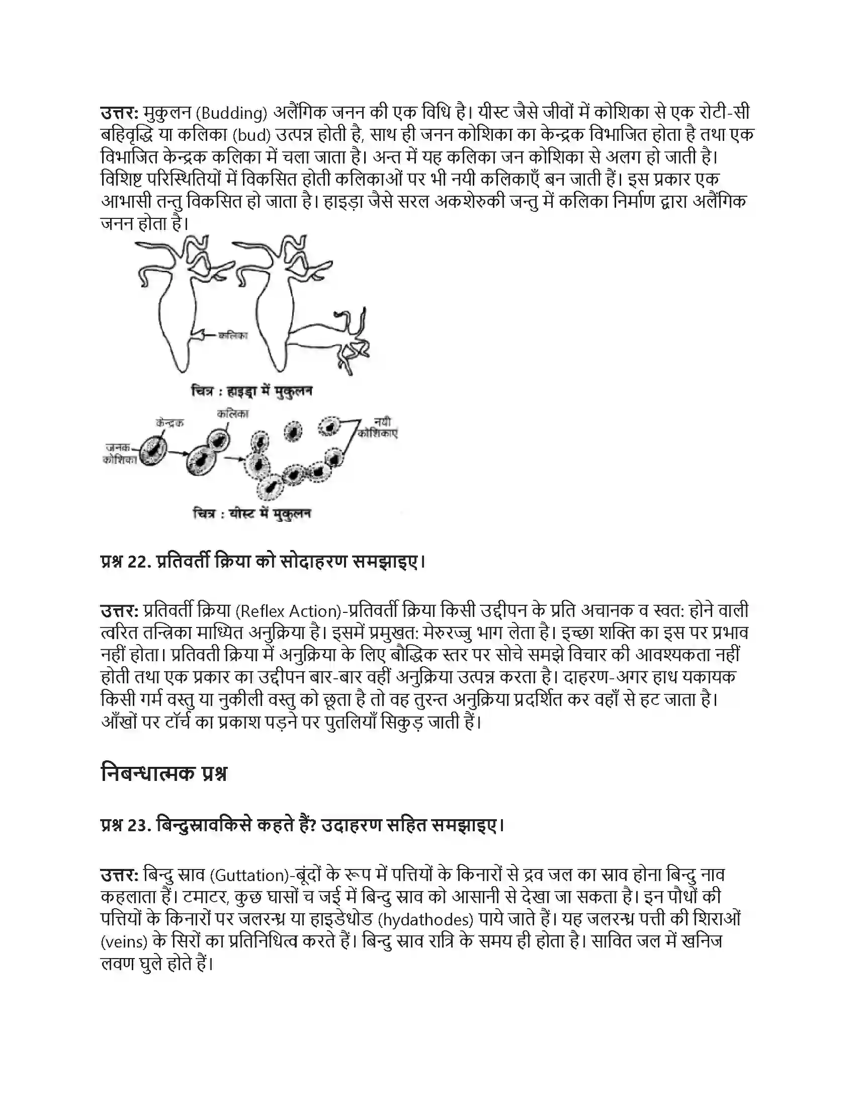 RBSE Class 9th विज्ञान सजीवों की प्रमुख क्रियाएँ। Solution 10