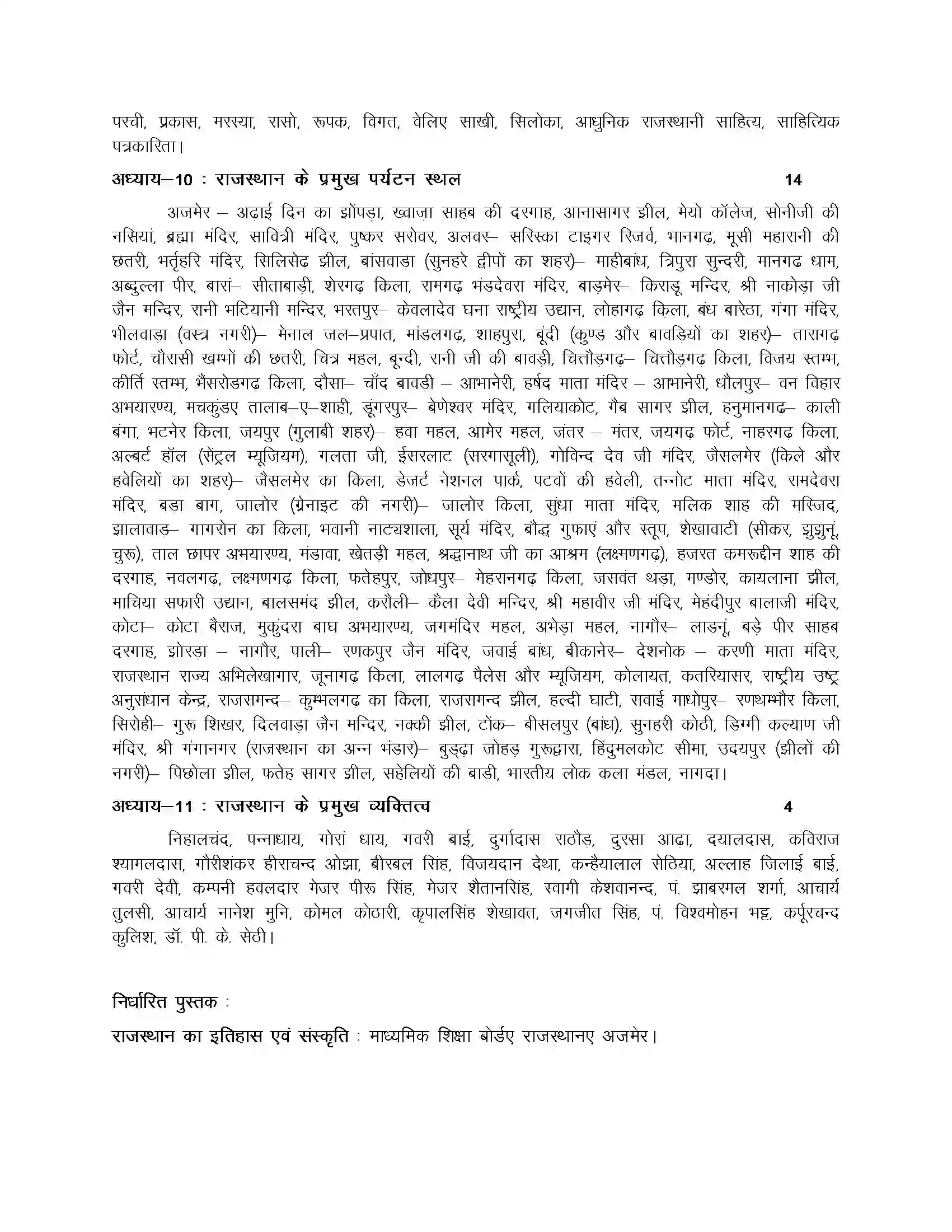 RBSE Class 10th 2026 राजस्थान का इतिहास एवं संस्कृति Syllabus 3