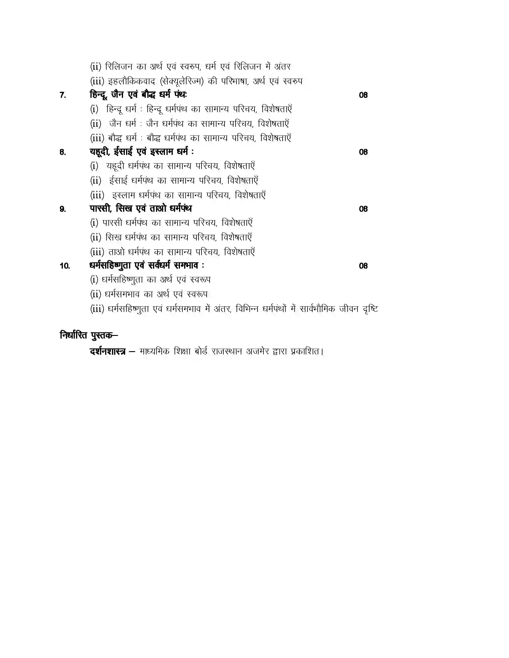 RBSE Class 12th 2022 पर्यावरण विज्ञान Syllabus- Syllabus 9