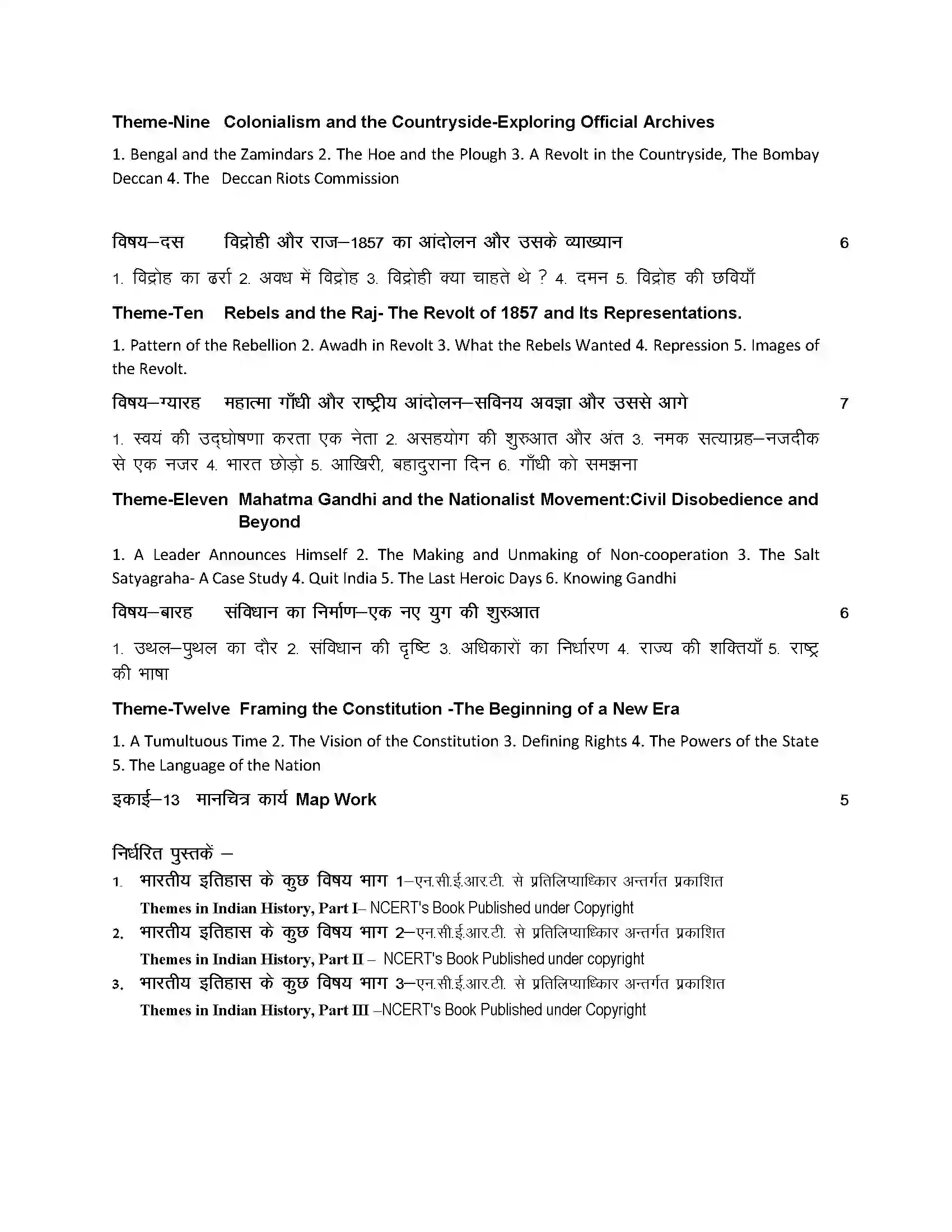 RBSE Class 12th 2024 History Syllabus 4