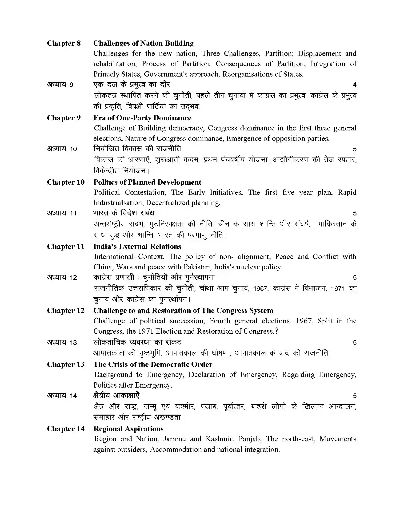 RBSE Class 12th 2024 Political Science Syllabus 3